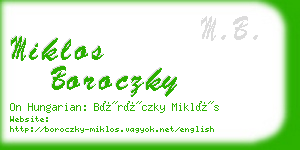 miklos boroczky business card