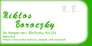 miklos boroczky business card